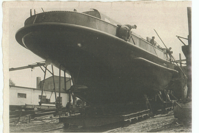 "Marxen" kurz vor dem Stapellauf: Heck